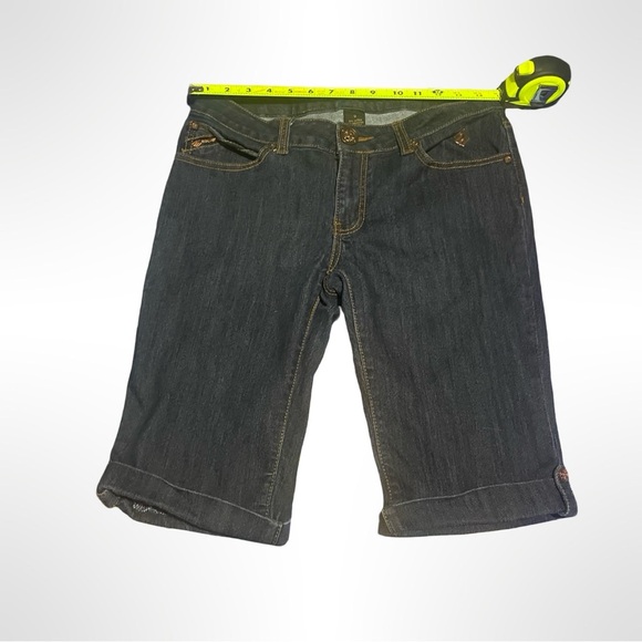 Rocawear Embellished Denim Capris y2k style darkwash size 9 - Picture 4 of 7